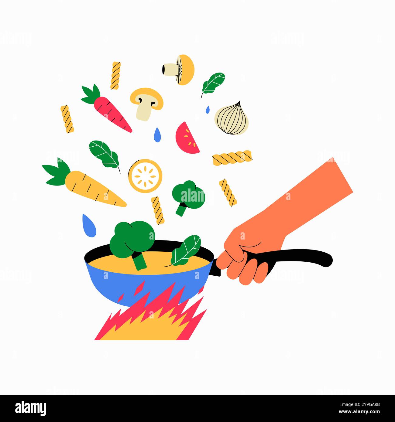 Chef Tossing Flame Stock Vector Images Alamy chef-tossing-flame-stock-vector-images-alamy