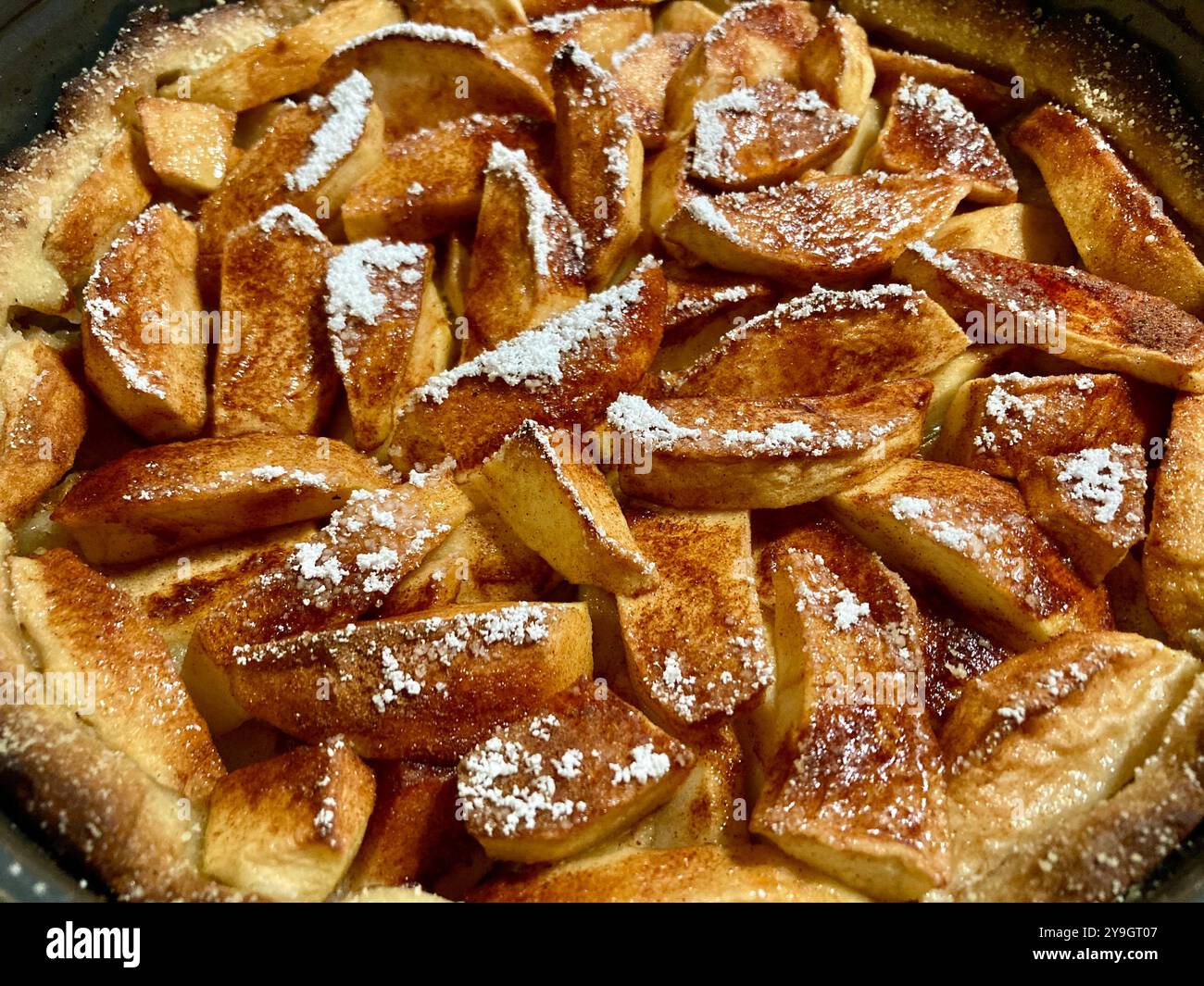 An apple tart viewed from above - Smartphone Captured Stock Image