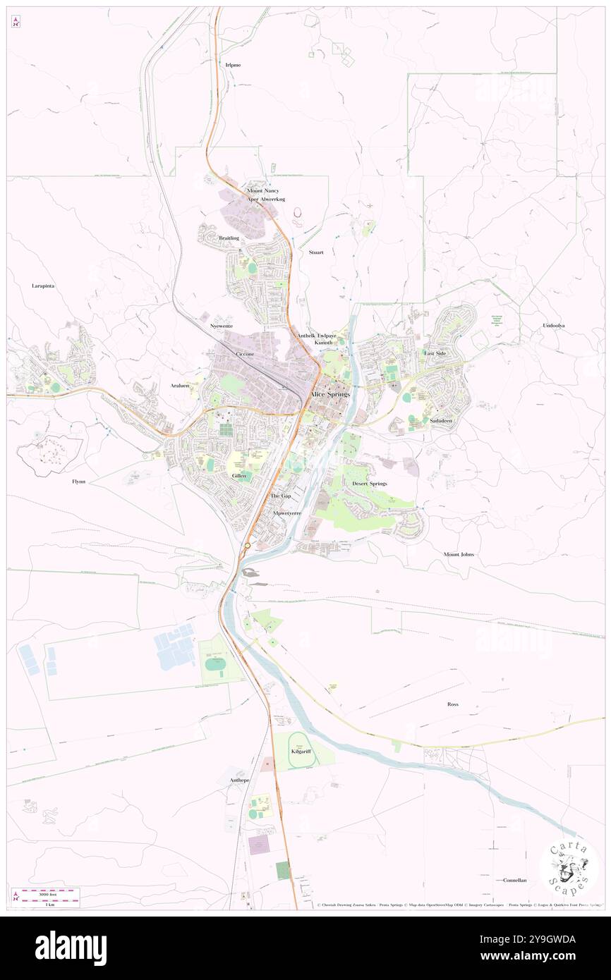 Annie's Place Nt, Alice Springs, AU, Australia, Northern Territory, S 23 42' 30'', N 133 52' 38'', map, Cartascapes Map published in 2024. Explore Cartascapes, a map revealing Earth's diverse landscapes, cultures, and ecosystems. Journey through time and space, discovering the interconnectedness of our planet's past, present, and future. Stock Photo