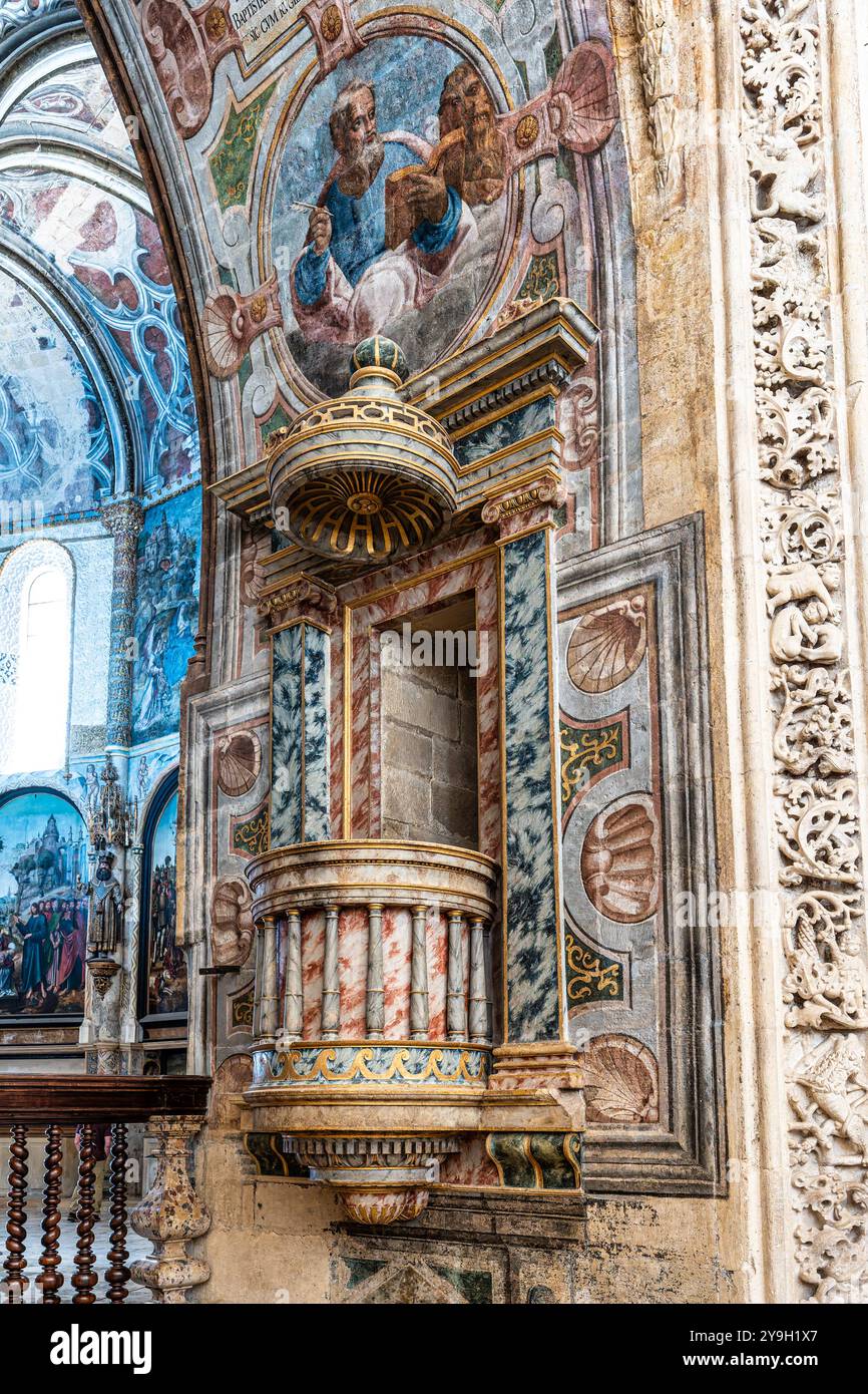 Interior view at the Charola of the Convent of Christ, magnificent ...
