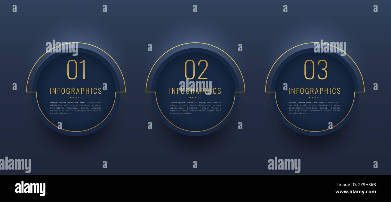 chart your success with premium 3 step infographic banner vector Stock ...