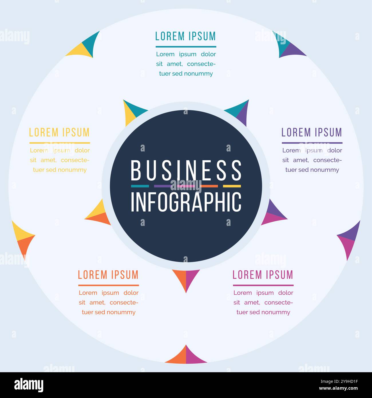 Circle Infographic design 5 steps, objects, elements or options ...