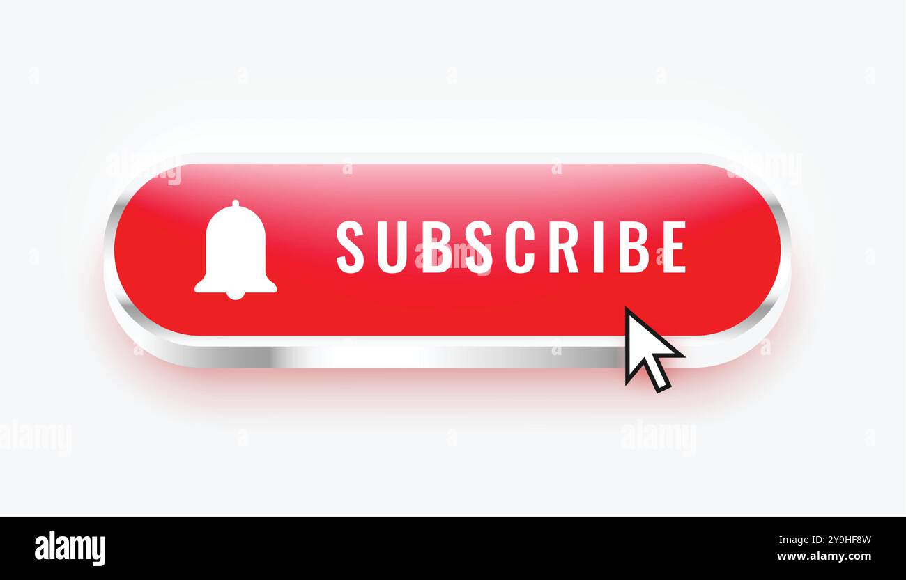 social subscription button add more follower to your web app vector ...