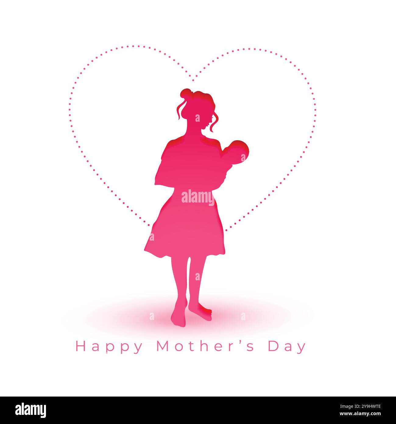 paper cut style mothers day event background with love heart frame ...