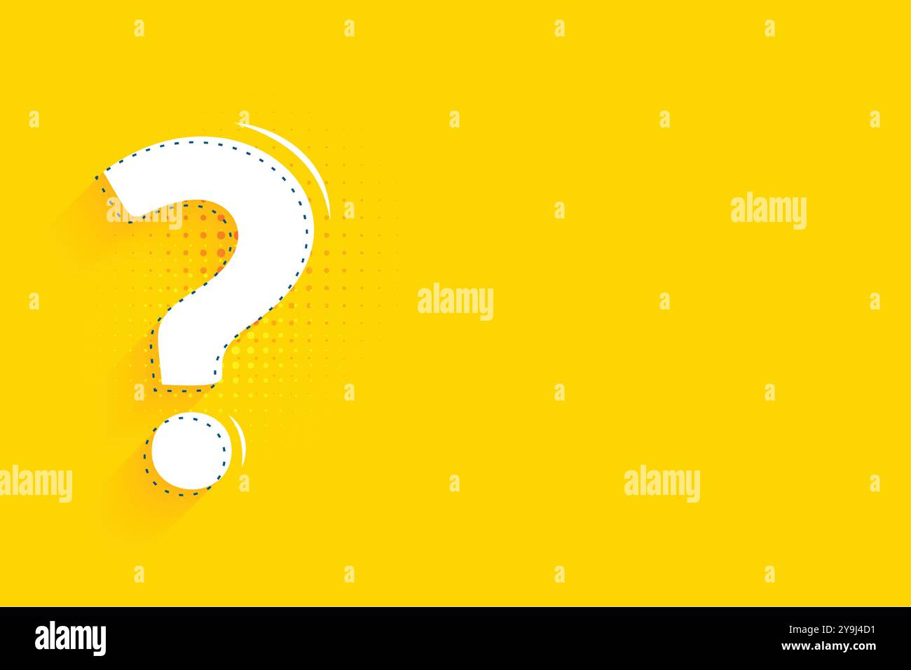 stylish question mark sing on yellow background with text space vector ...