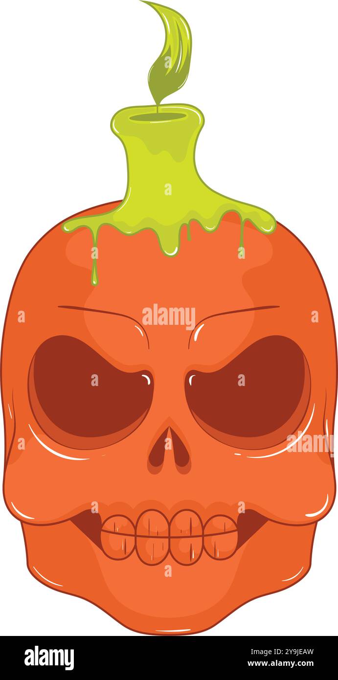 Skull with melting candle on top, Vector Stock Vector Image & Art - Alamy