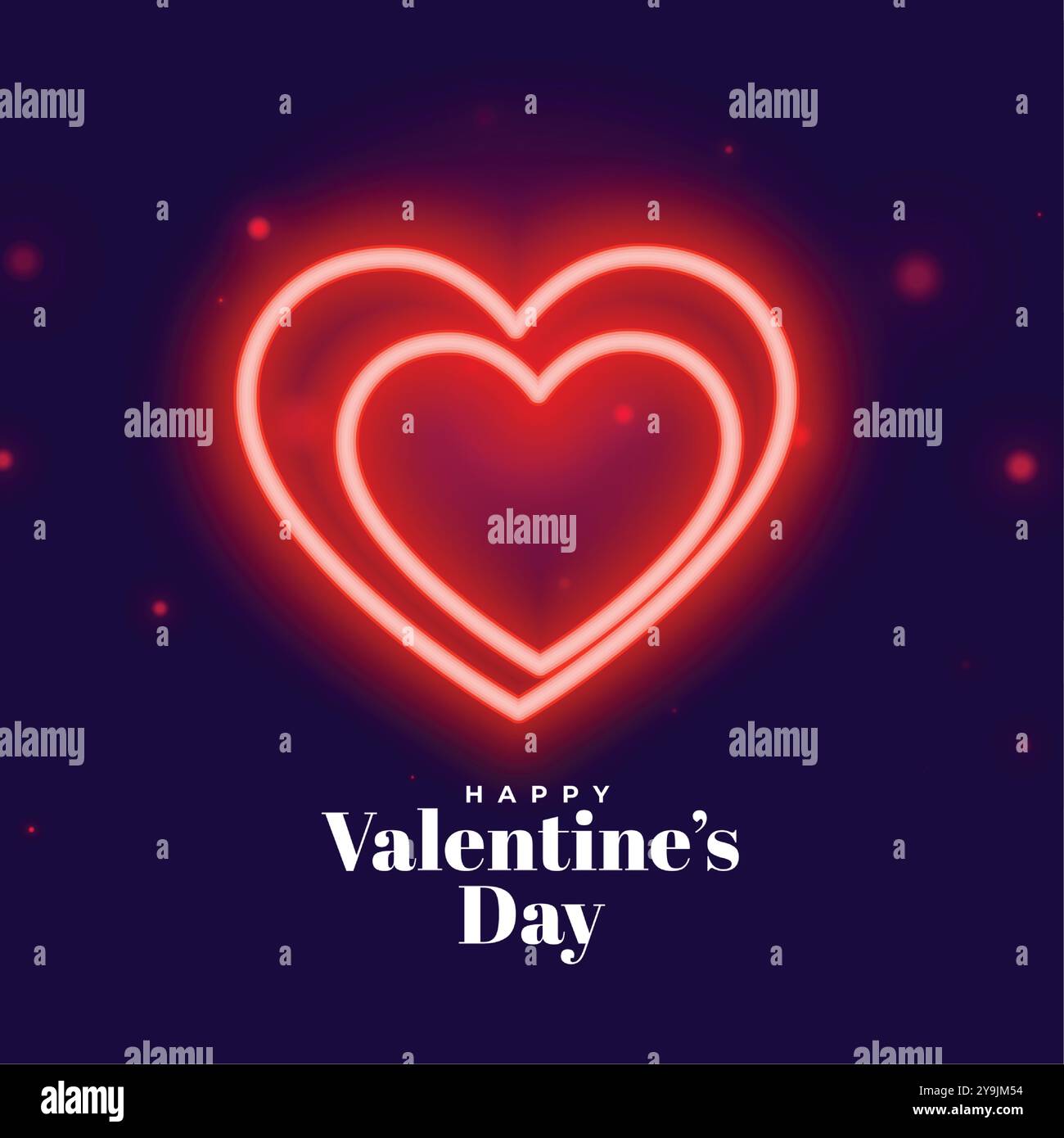 glowing red neon valentine's day hearts background vector Stock Vector ...