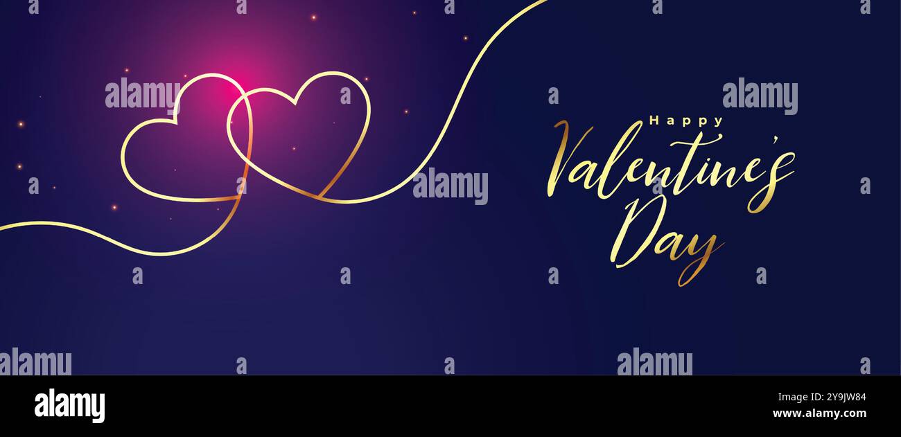 valentines day wishes and messages banner with line hearts vector Stock ...
