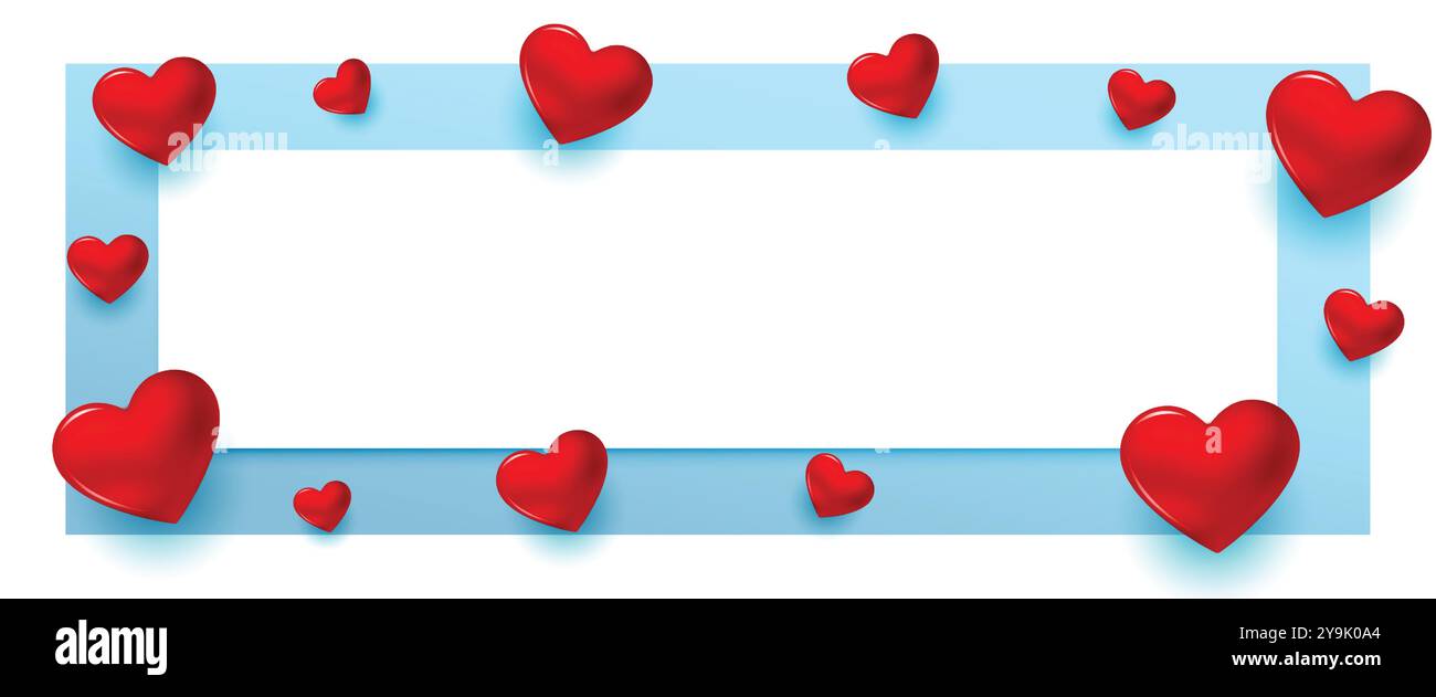 valentines day wishes and messages banner with text space vector Stock ...
