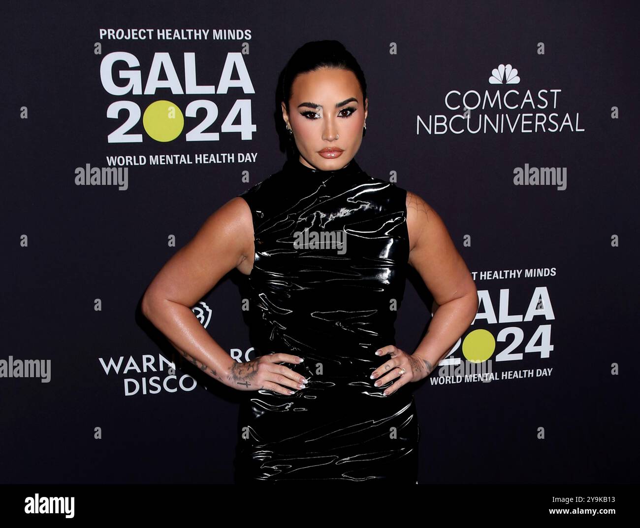 Demi Lovato attending Project Healthy Minds' World Mental Health Day