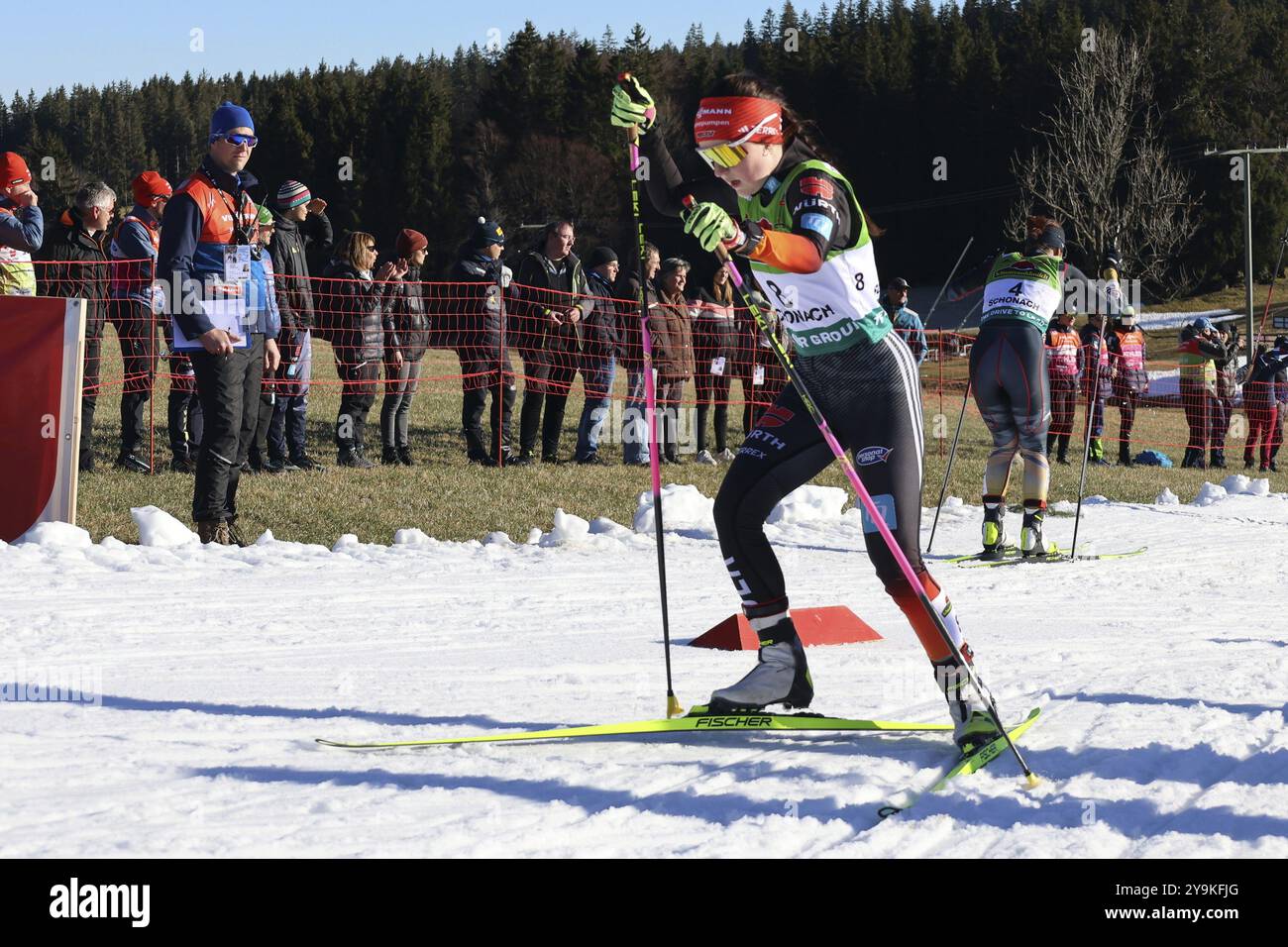 Anne Haeckel (VSC Klingenthal) at the FIS Nordic Combined World Cup Schonach 2024 Stock Photo