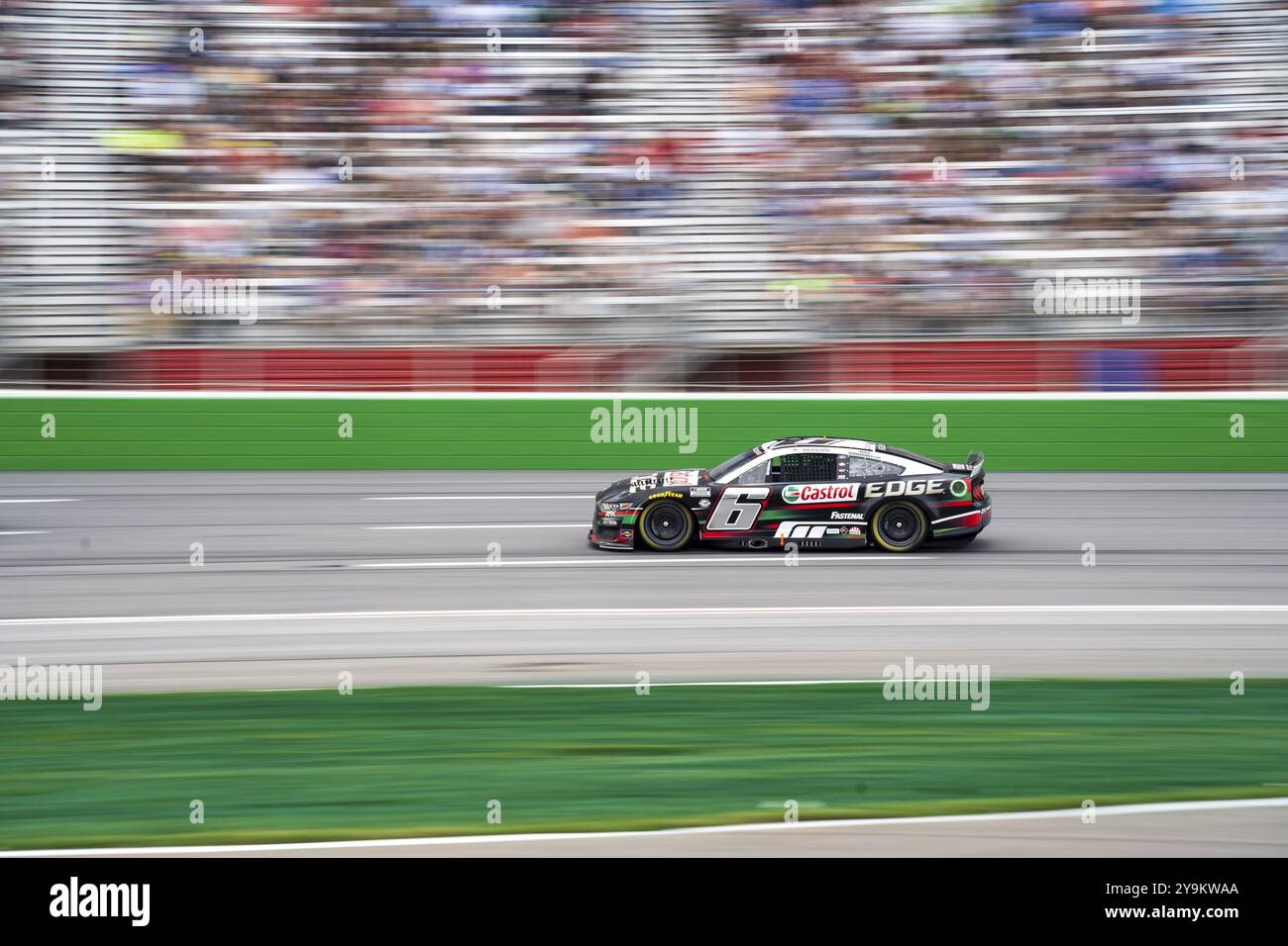 NASCAR Cup Driver, Brad Keselowski (6) races for position for the Quaker State 400 Available at Walmart at the Atlanta Motor Speedway in Hampton GA Stock Photo