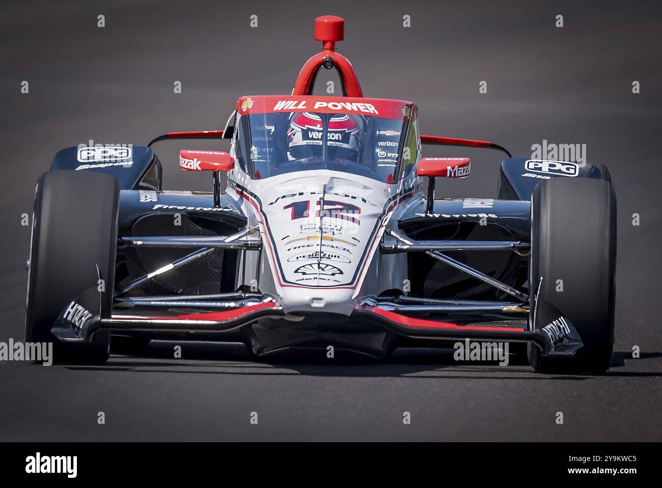 WILL POWER (12) of Toowoomba, Australia practices for the 108th Running of the Indianapolis 500 at the Indianapolis Motor Speedway in Speedway, IN Stock Photo