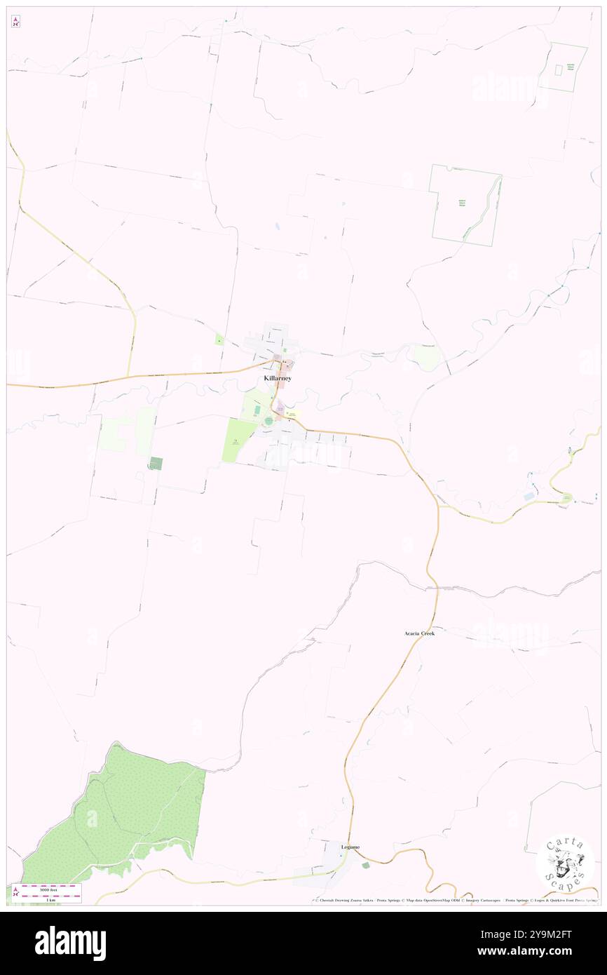 South Killarney, Southern Downs, AU, Australia, Queensland, S 28 20' 49'', N 152 18' 0'', map, Cartascapes Map published in 2024. Explore Cartascapes, a map revealing Earth's diverse landscapes, cultures, and ecosystems. Journey through time and space, discovering the interconnectedness of our planet's past, present, and future. Stock Photo