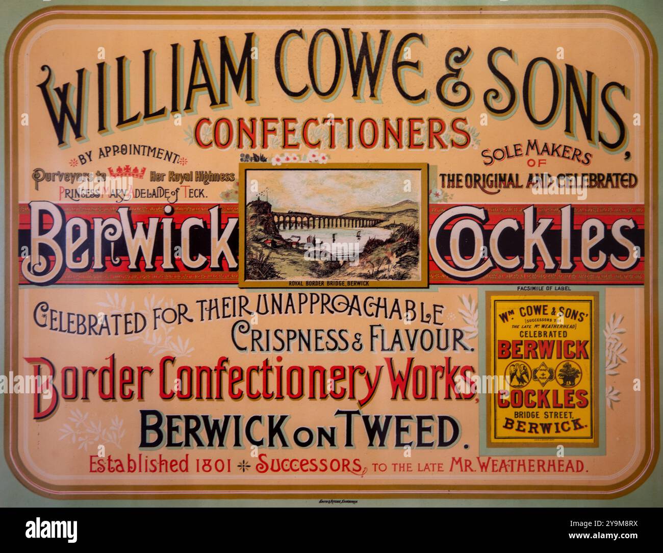 Advertising poster for Berwick Cockles Stock Photo