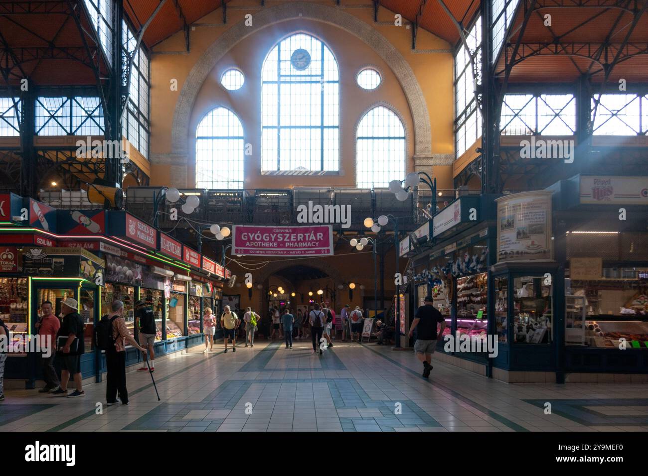 Budapest, Hungary, Great Market Hall (Nagycsarnok). interior Stock ...