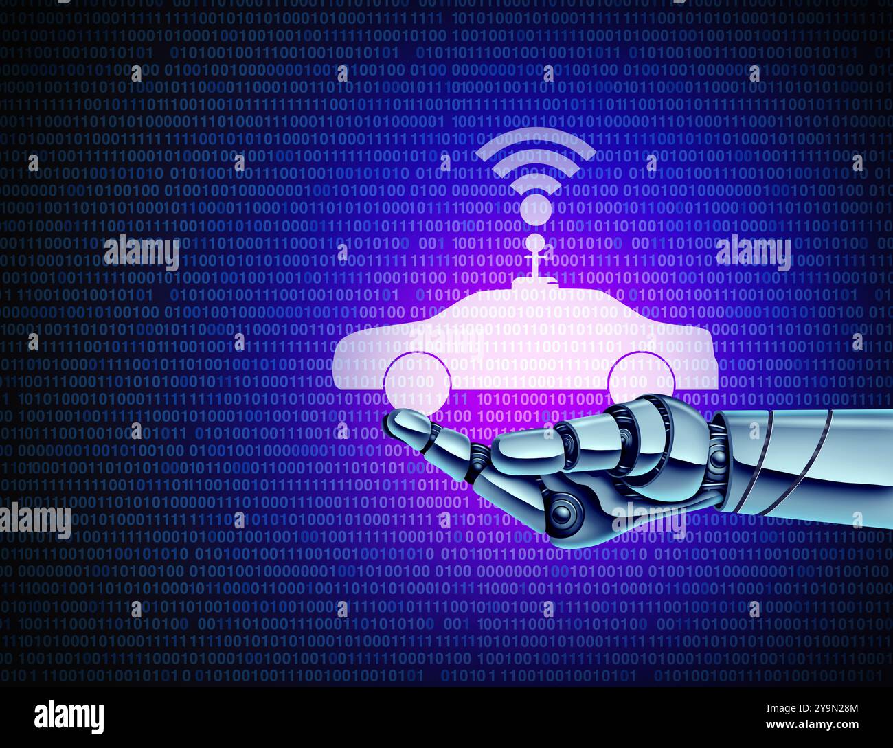 Robot Self Driving and Autonomous Taxis AI Artificial Intelligence or ...