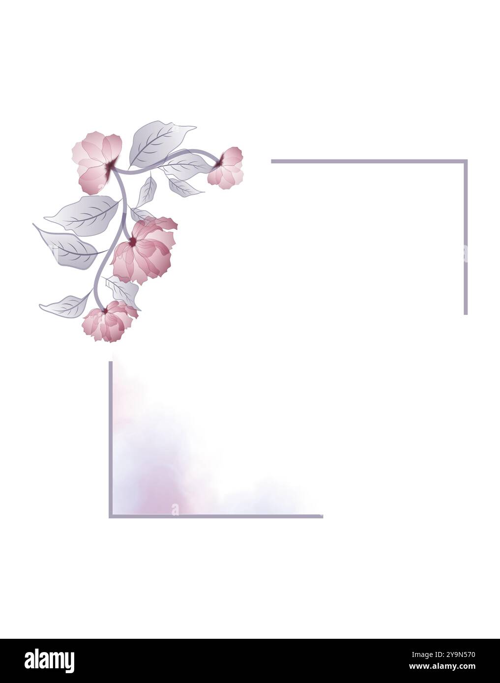 Floral Art Design Illustration for Frame Decorations Stock Vector Image ...