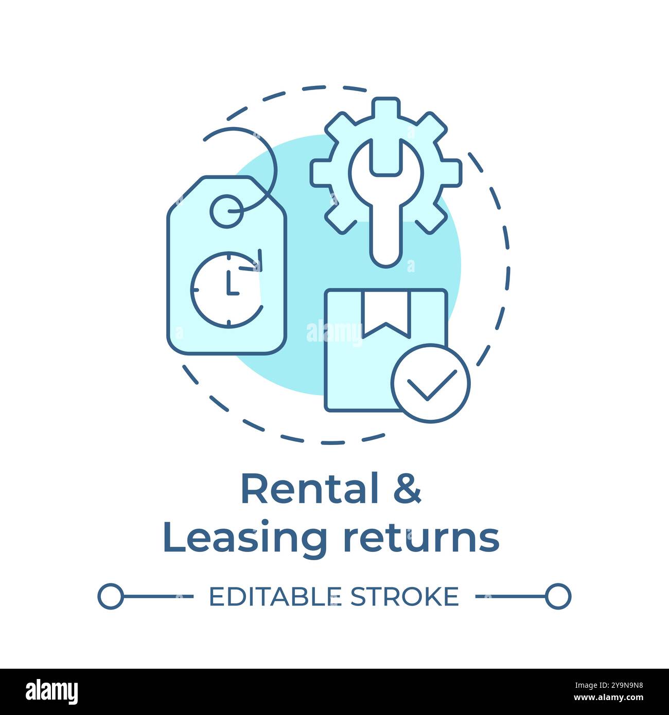 Rental and leasing returns soft blue concept icon Stock Vector
