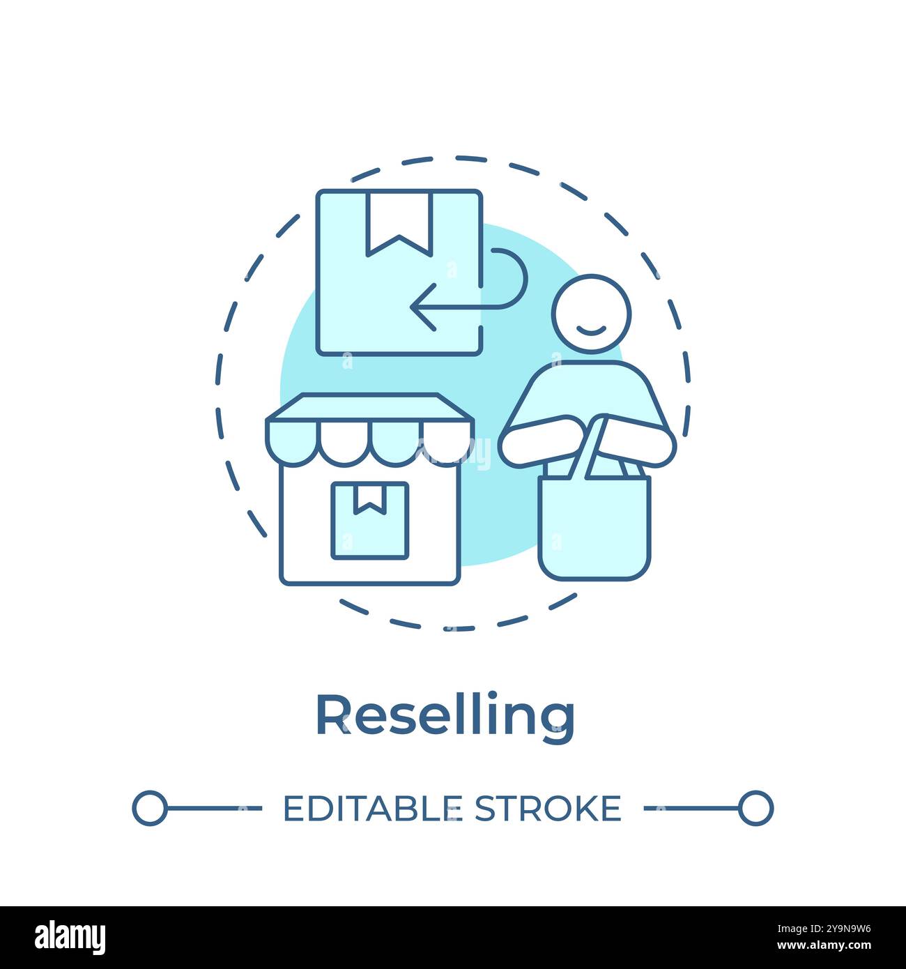 Reselling soft blue concept icon Stock Vector