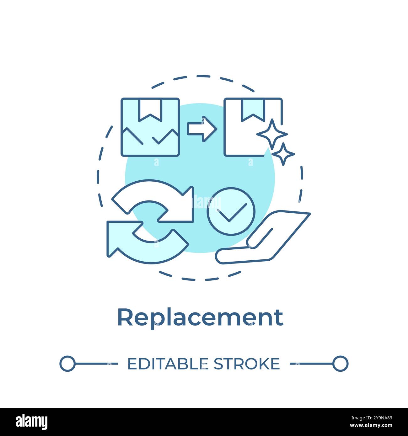 Replacement soft blue concept icon Stock Vector Image & Art - Alamy