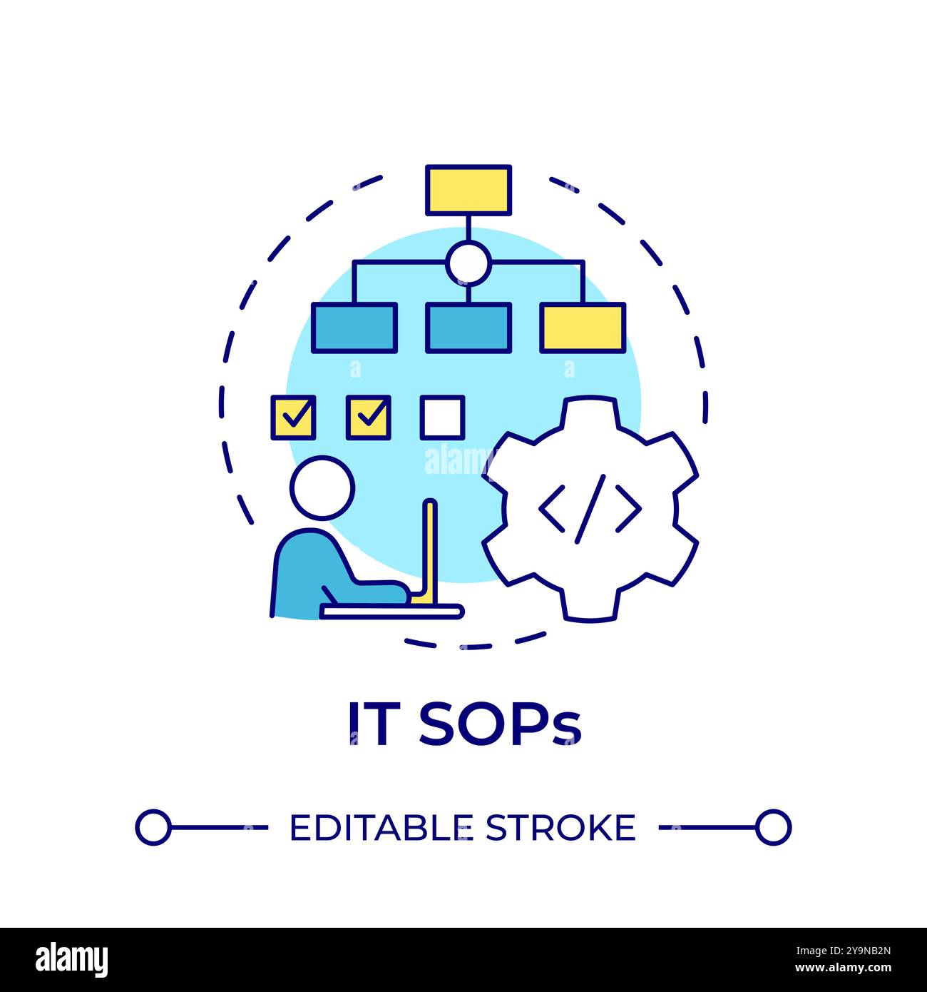 IT sops multi color concept icon Stock Vector