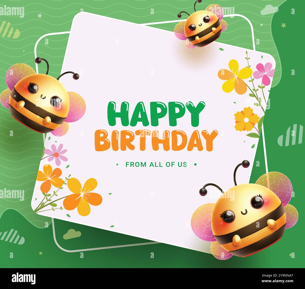 Happy birthday greeting vector template design. Birthday greeting text ...