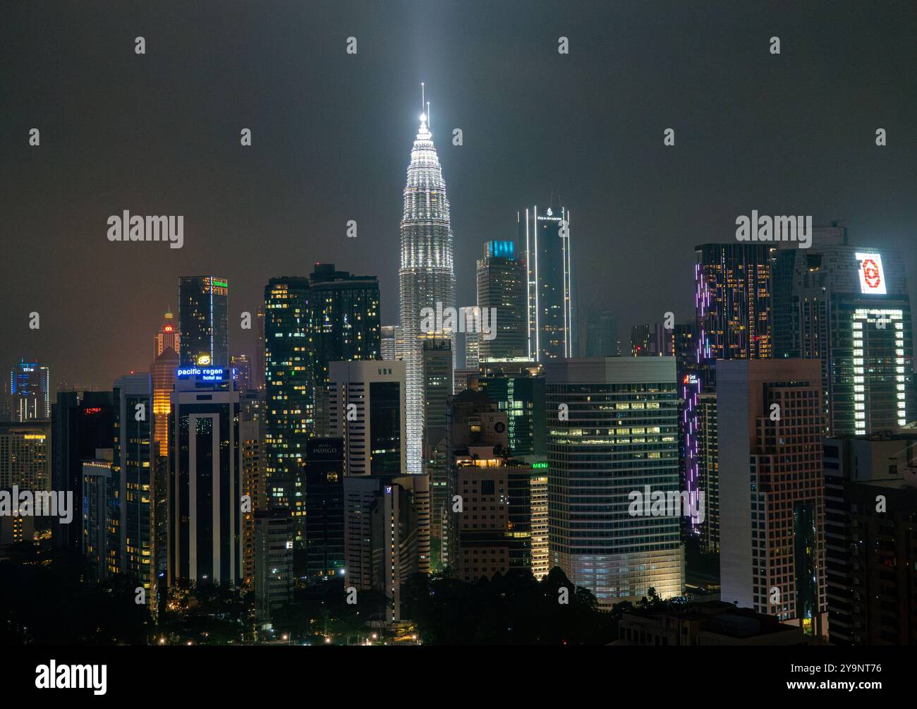 Kuala lumpur city skyline at night Stock Photo - Alamy