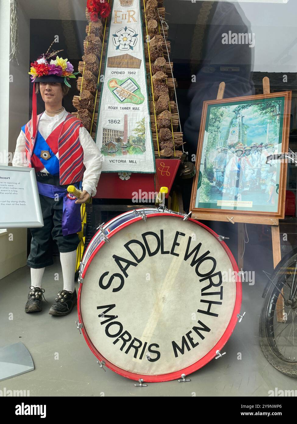 Saddleworth Morris men, Rushcart festival, August 2023, Saddleworth, Greater Manchester, U.K. - Smartphone Captured Stock Image