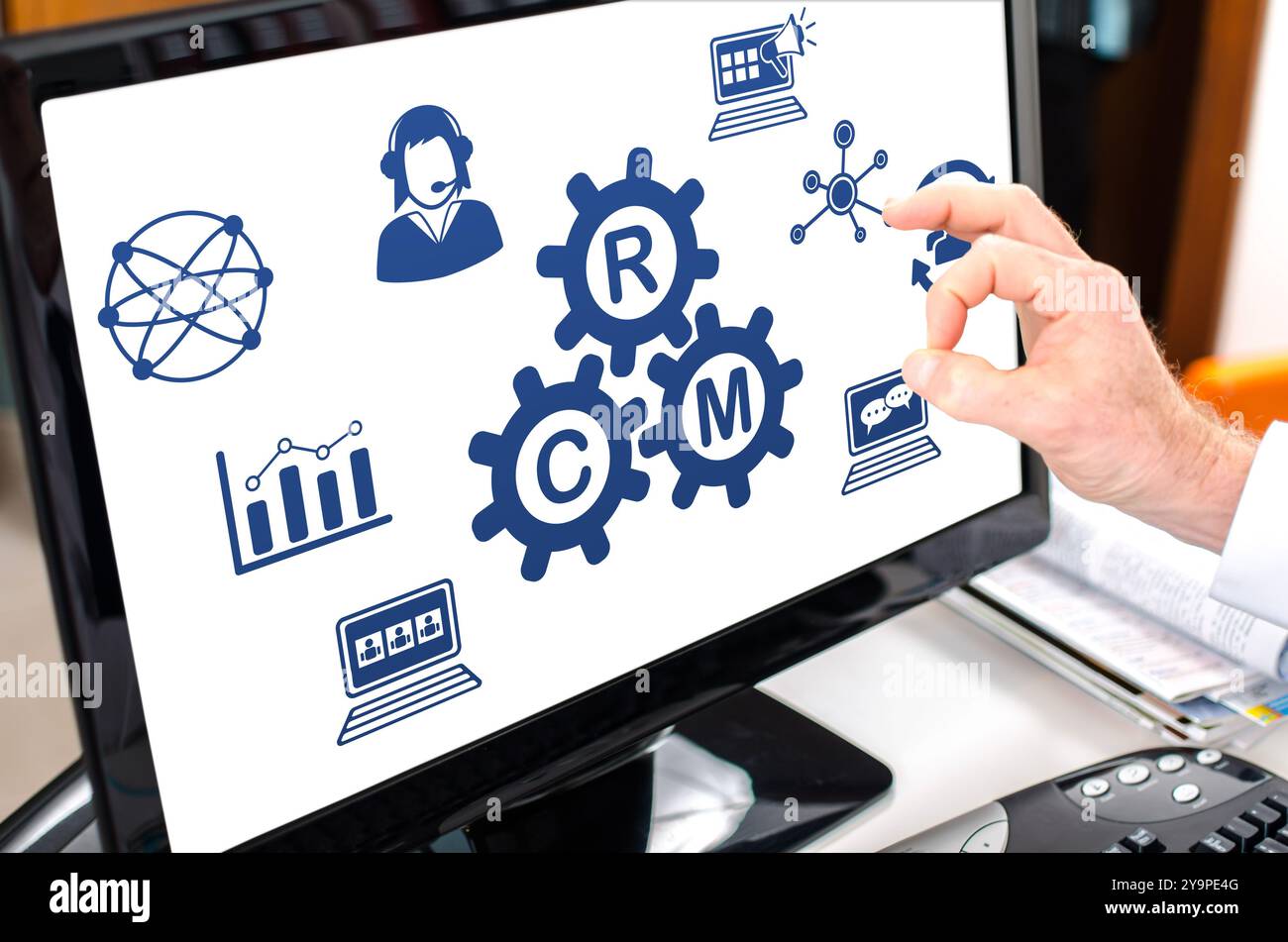 Crm concept shown on a computer screen Stock Photo