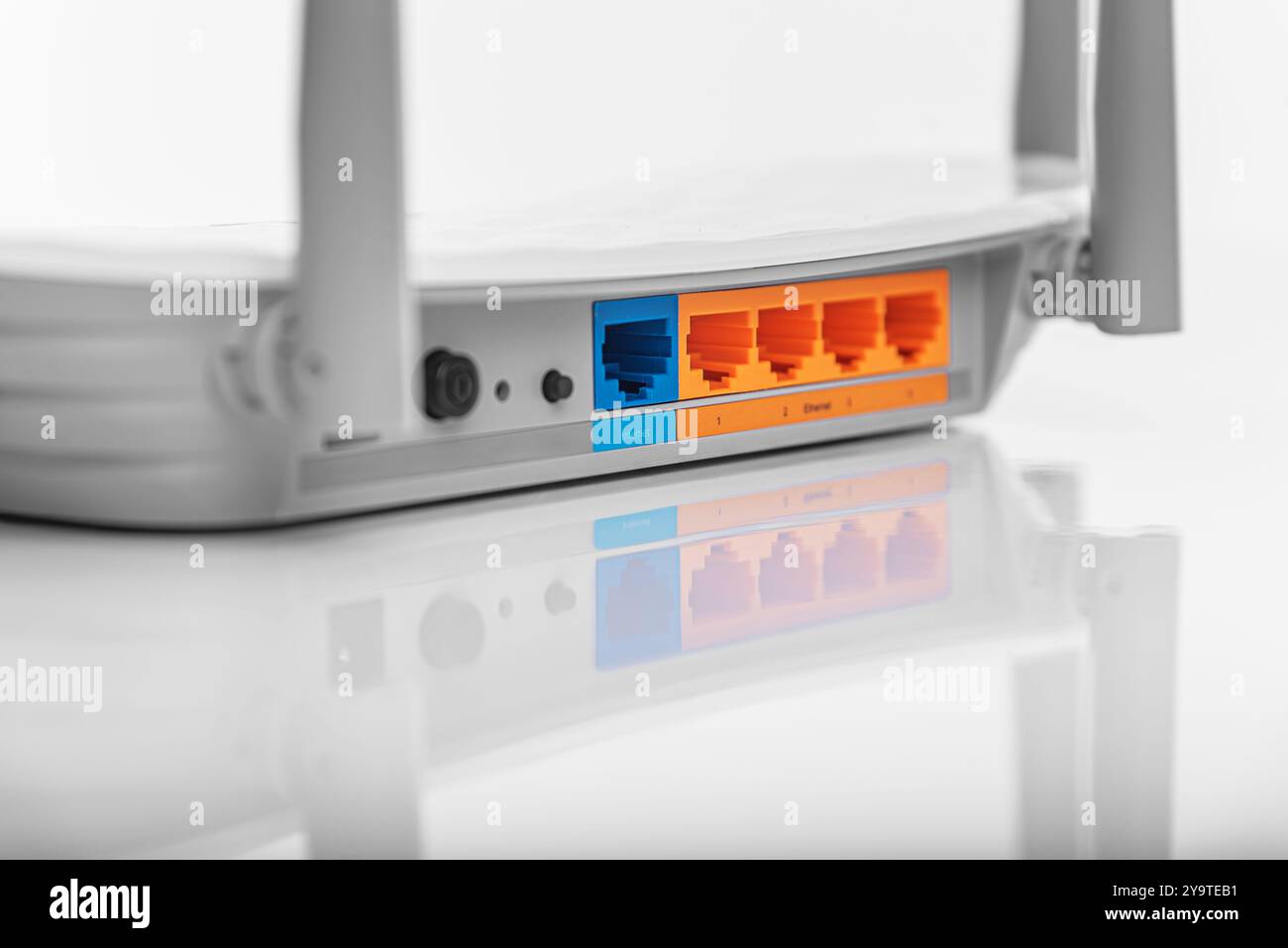 White WiFi router on white background Stock Photo - Alamy