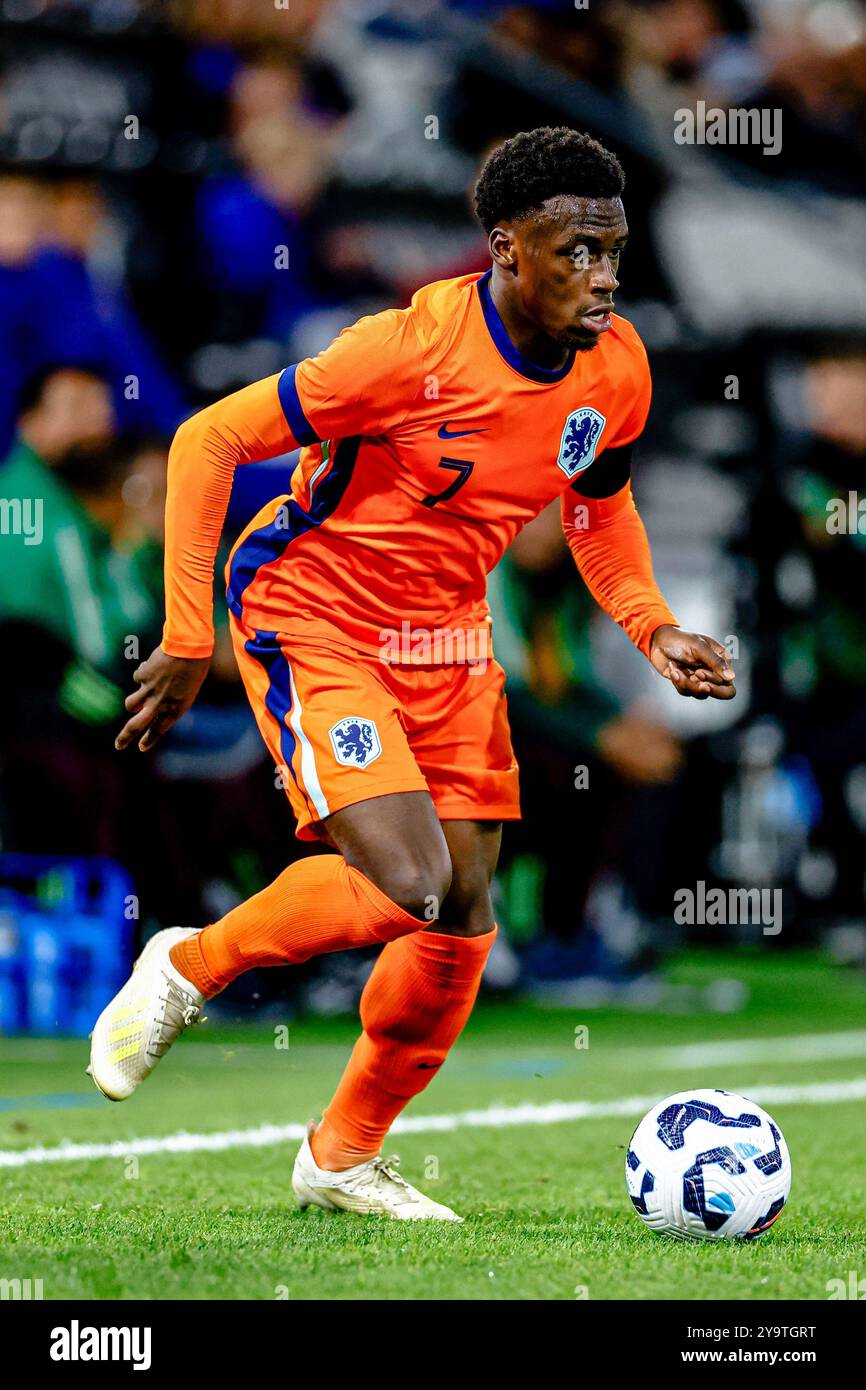 ALMELO, 10-10-2024, Asito Stadium, football, Friendly, season 2024/2025, during the match Netherlands U21 - Mexico U21, Netherlands U21 player Ernest Poku Credit: Pro Shots/Alamy Live News Stock Photo