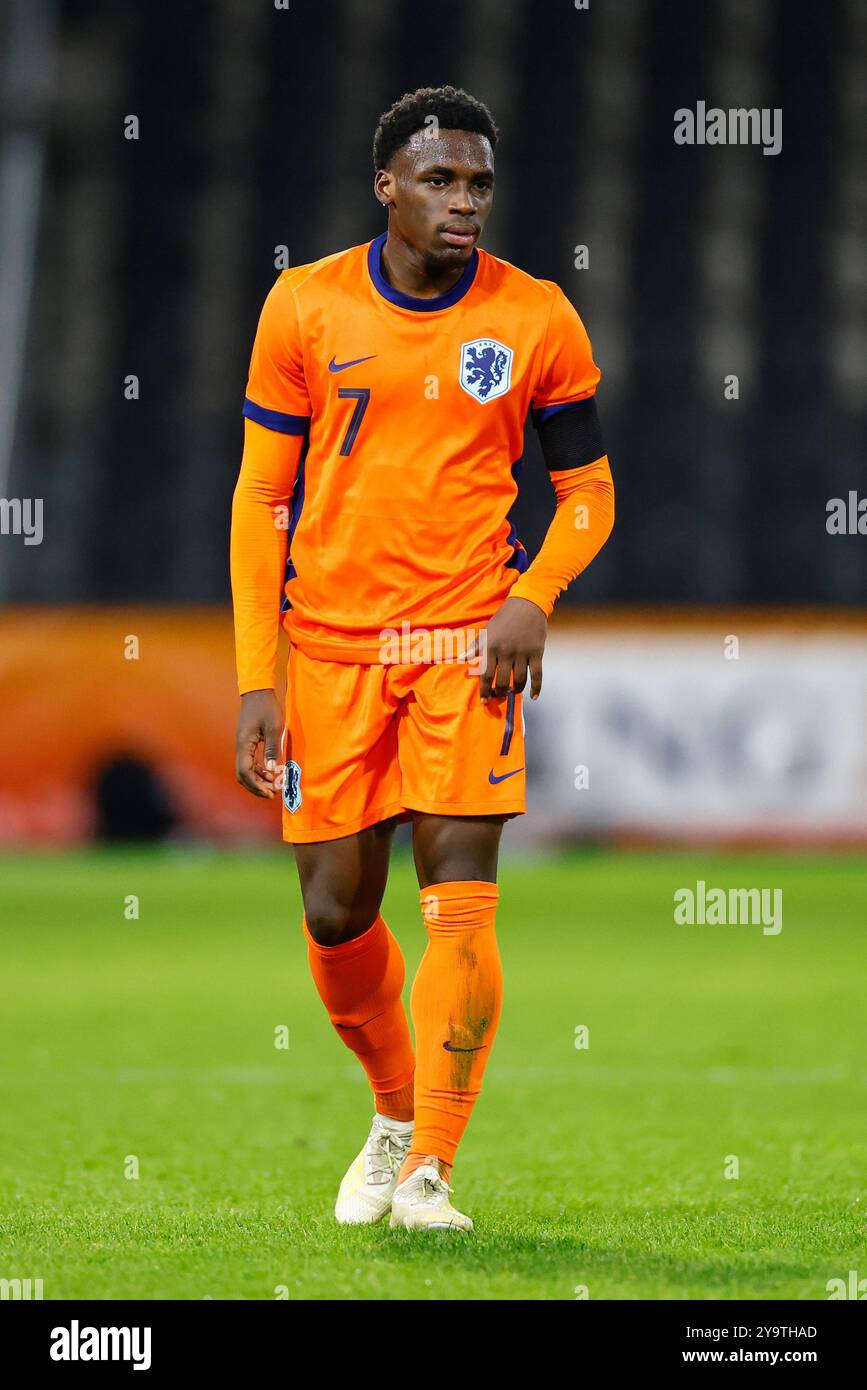 ALMELO, 10-10-2024, Asito Stadium, football, Friendly, season 2024/2025, during the match Netherlands U21 - Mexico U21, Netherlands U21 player Ernest Poku Credit: Pro Shots/Alamy Live News Stock Photo