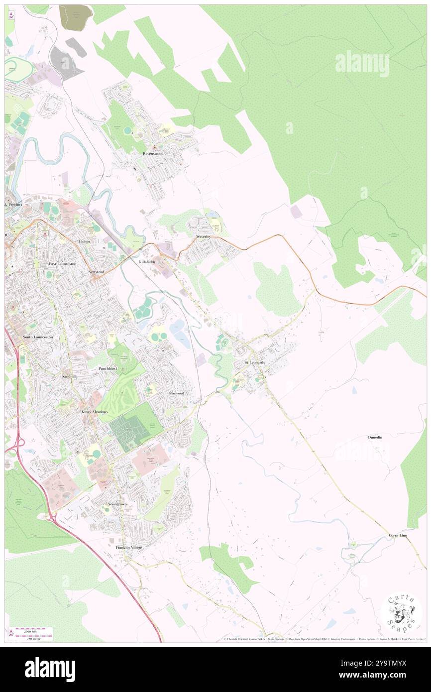 St Leonards Recreation Reserve, , AU, Australia, Tasmania, S 41 27' 0'', N 147 11' 23'', map, Cartascapes Map published in 2024. Explore Cartascapes, a map revealing Earth's diverse landscapes, cultures, and ecosystems. Journey through time and space, discovering the interconnectedness of our planet's past, present, and future. Stock Photo