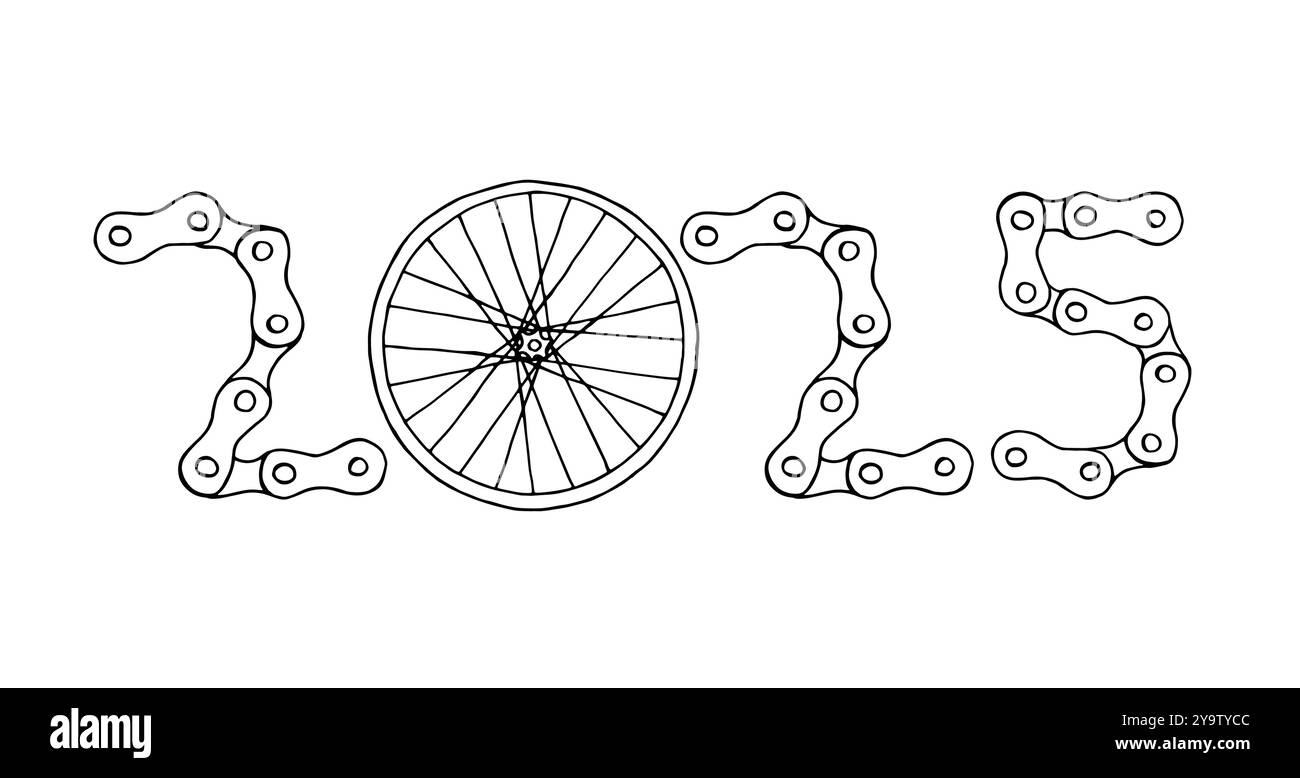 Bicycle New Year 2025 white background Stock Vector Image & Art Alamy