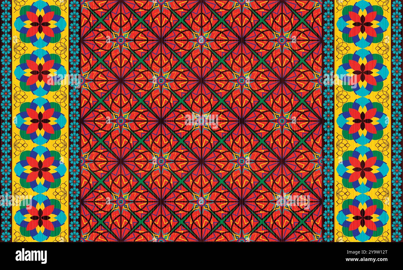 African native pattern.Traditional kente,ankara,kitenge,chitenge,capulana african wax print .Abstract vector motif.For fabric,blanket,carpet, decorate Stock Vector