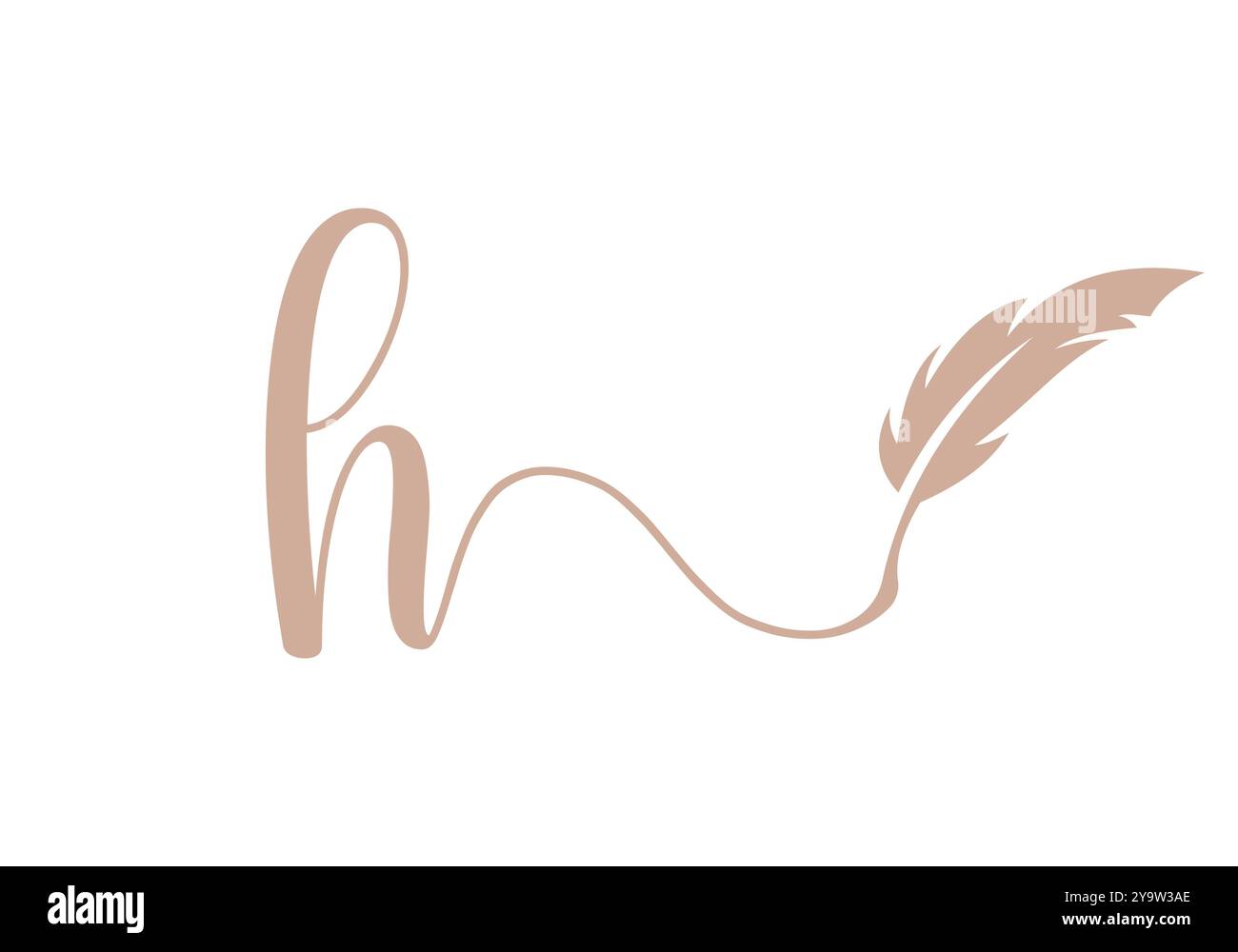 Letter H Feather Logo Design Vector Template. Feather Symbol Stock ...