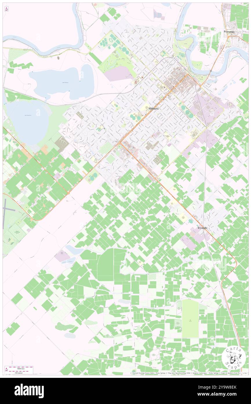 Two Rivers College A Koorie Pathways School, Mildura, AU, Australia, Victoria, S 34 13' 20'', N 142 8' 20'', map, Cartascapes Map published in 2024. Explore Cartascapes, a map revealing Earth's diverse landscapes, cultures, and ecosystems. Journey through time and space, discovering the interconnectedness of our planet's past, present, and future. Stock Photo