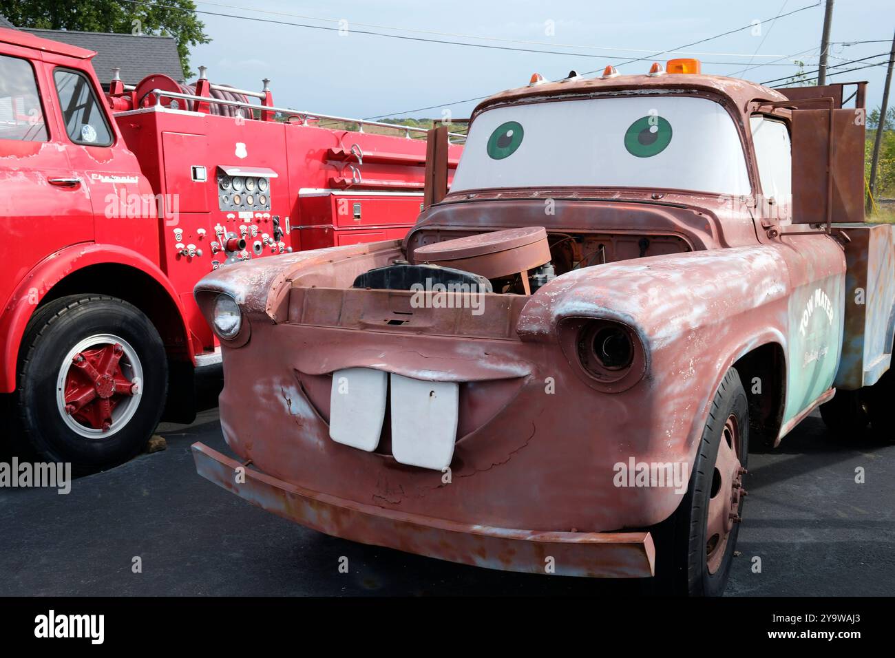 The tow truck on Route 66  in Galena, Kansas that inspired Tow Mater from the movie Cars Stock Photo