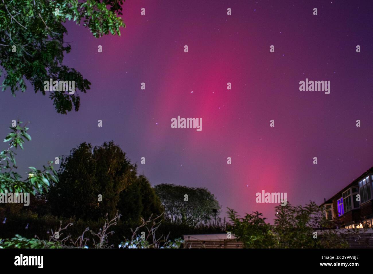 Aurora Borealis with stars, seen 11 October 2024 at 1956 UTC
