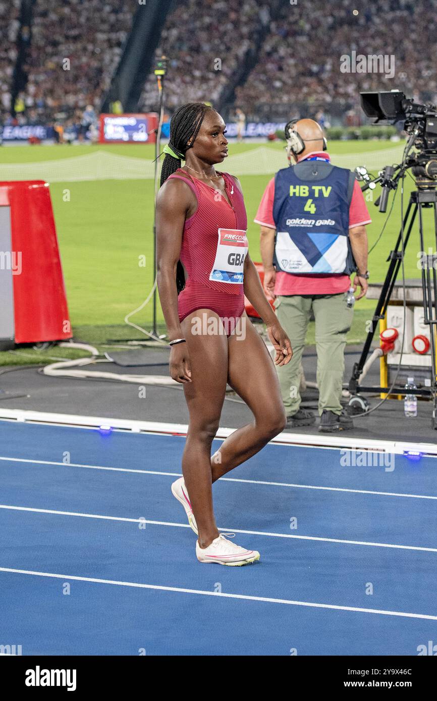 Jessika Gbai (Ivory Coast), 200m women, Golden Gala Pietro Mennea Diamond League Athletics 2024, Rome, Italy Stock Photo