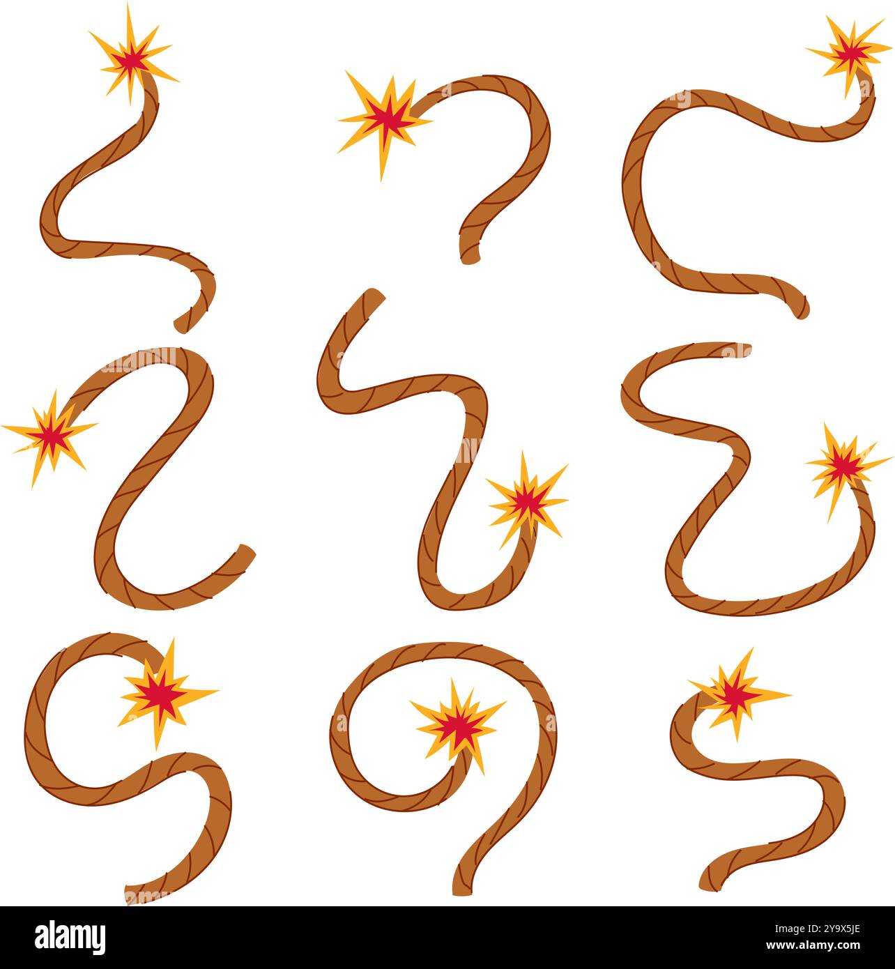 Defuse Cartoon dynamite fuse set cartoon vector illustration Stock Vector Image & Art ...