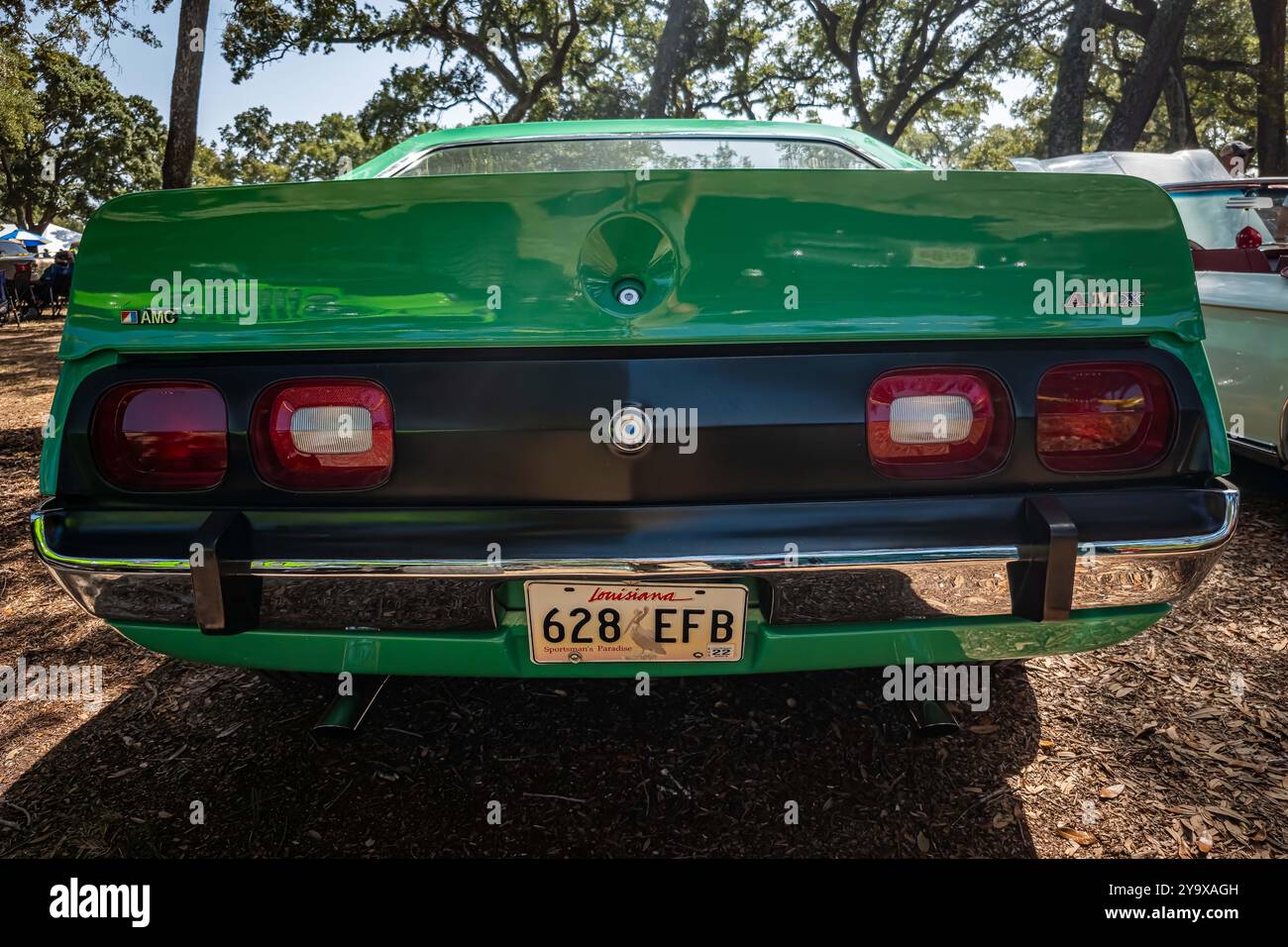 Gulfport, MS - October 03, 2023: Low perspective rear view of a 1974 ...