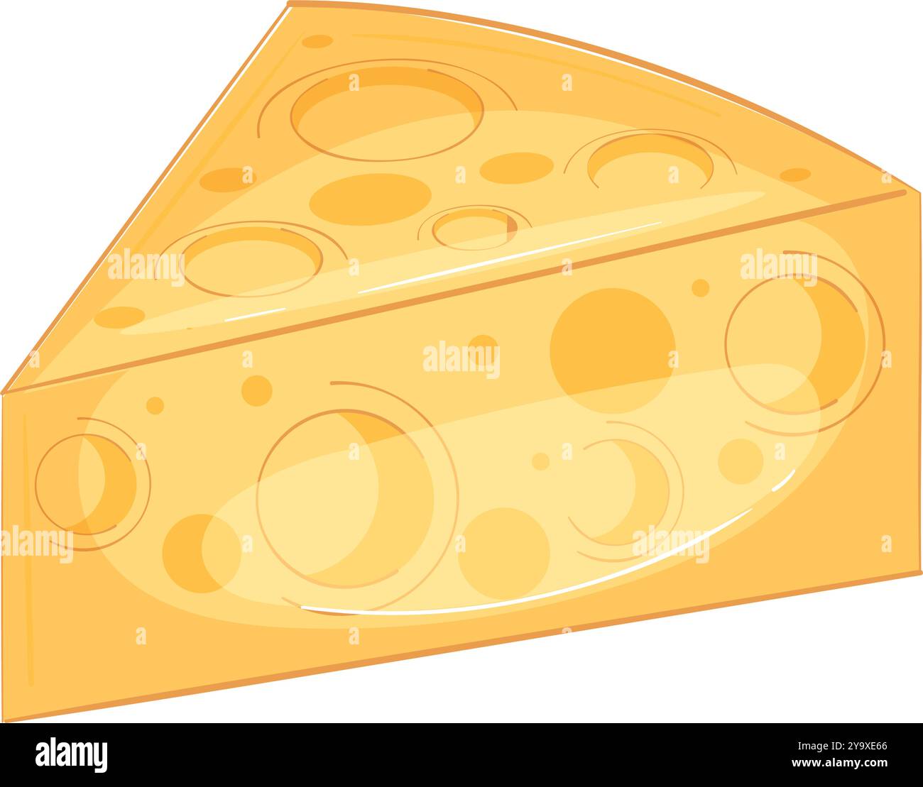 Slice of cheese with holes on white background, vector illustration ...