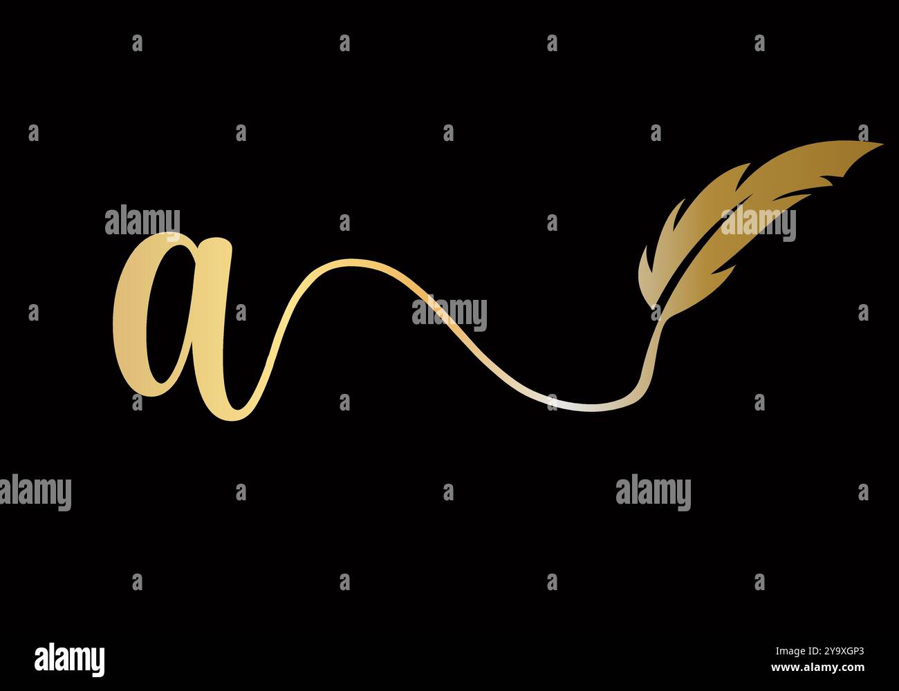 Initial Letter A Feather Logo Design Vector Template. Feather Symbol ...