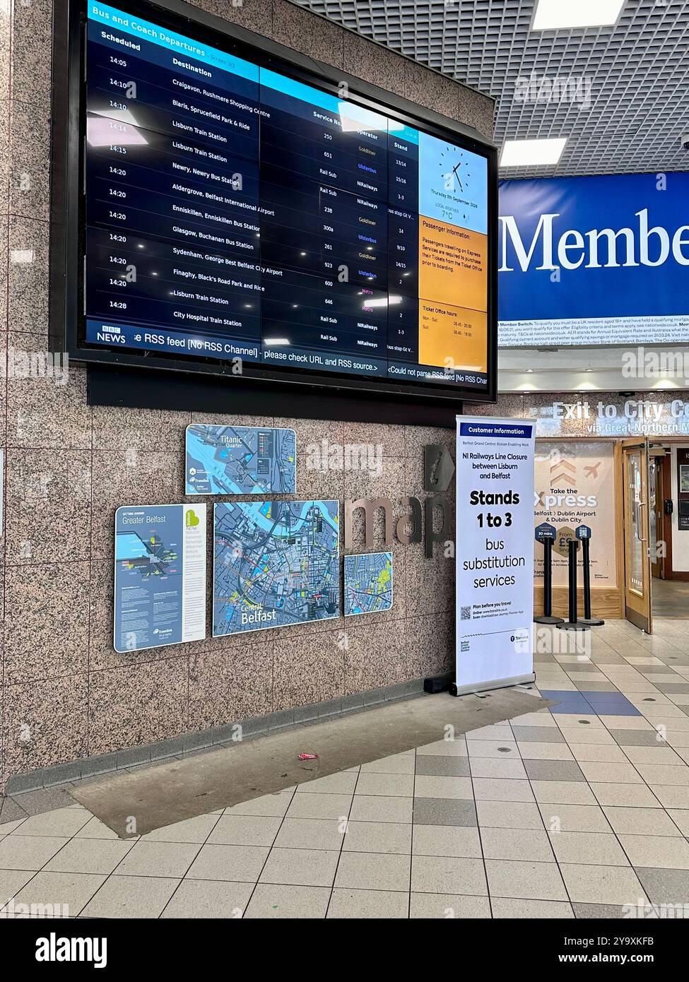 Europa Bus Centre, Belfast - Smartphone Captured Stock Image