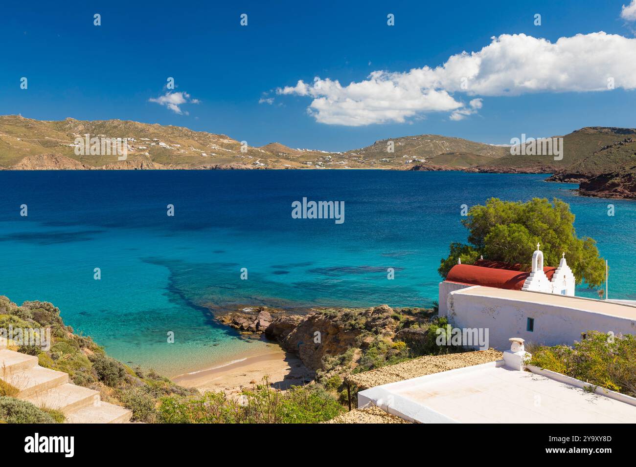 Greece Cyclades Mykonos Island Agios Sostis Beach Stock Photo Alamy greece-cyclades-mykonos-island-agios-sostis-beach-stock-photo-alamy