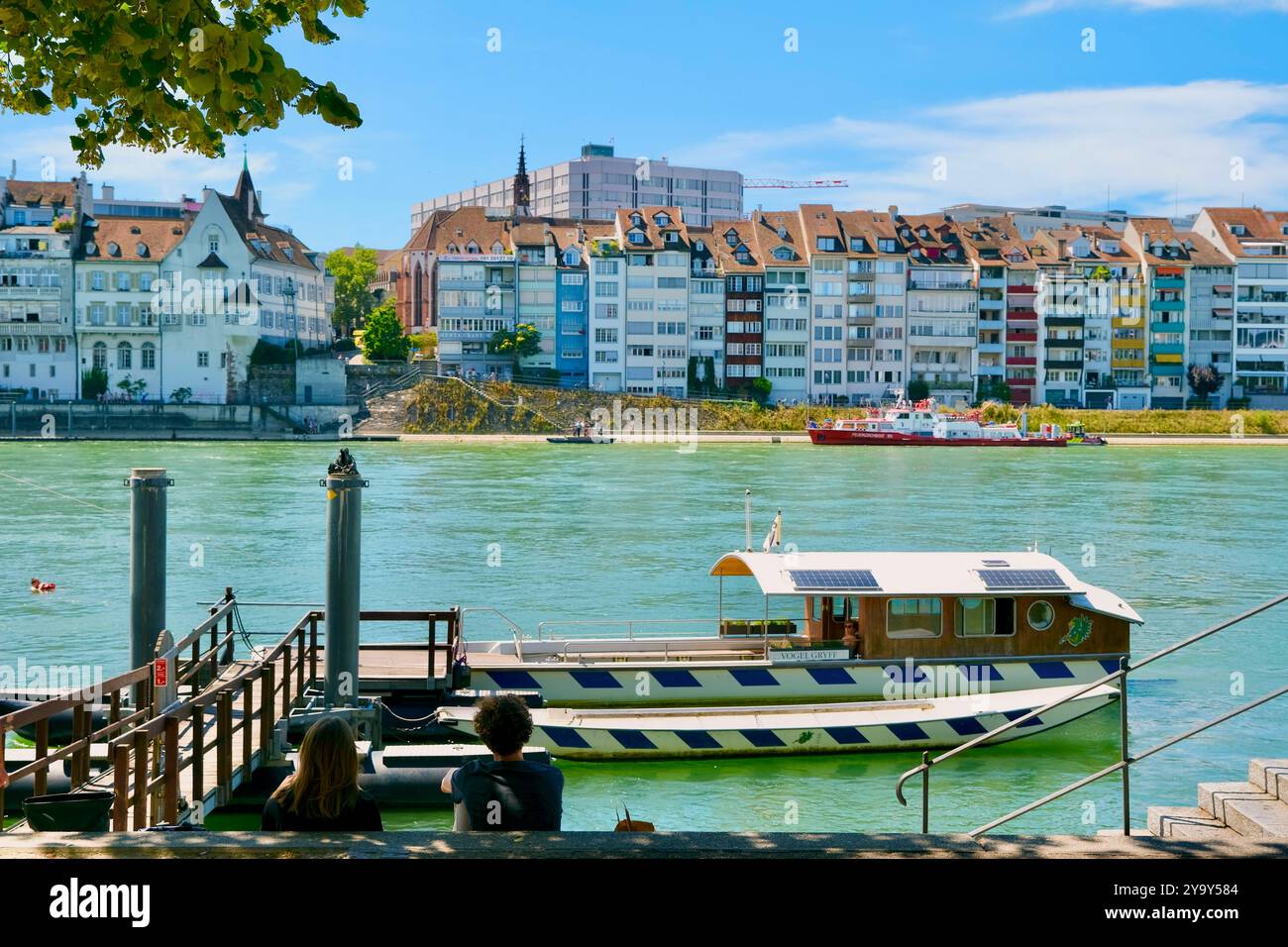 Switzerland, Basel, left bank of the Rhine, the Munster-Fahre (Munster ferry) Stock Photo
