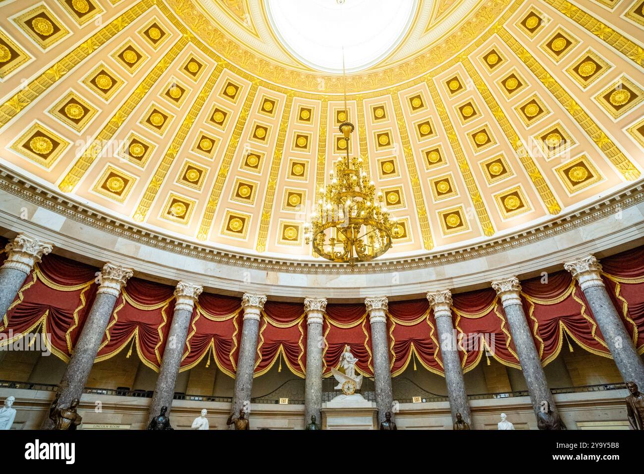 United States, Washington DC, The Capitol, Hall of Columns, home to the National Statuary Hall Collection Stock Photo