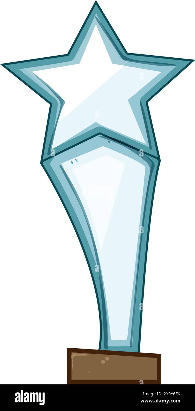 recognition glass trophy cartoon vector illustration Stock Vector Image ...